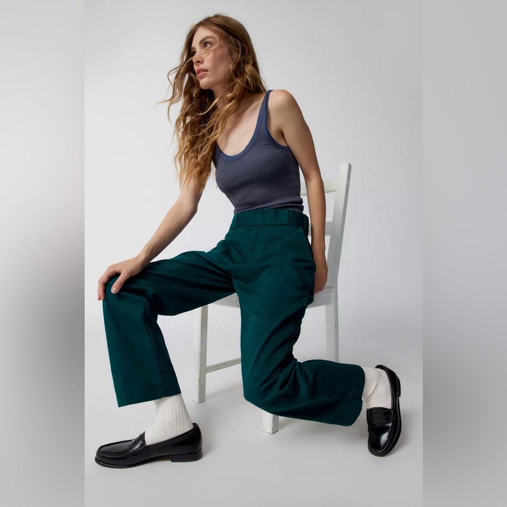 Dickies Women’s High-wasted Ankle Pant - Teal/Green - 10R